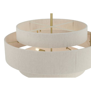Helbert Six Light Pendant in Vintage Brass