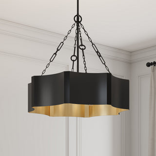 Ottavio Five Light Pendant in Matte Black