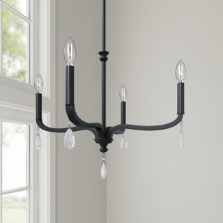 Viremont Four Light Chandelier in Matte Black