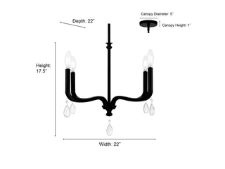 Viremont Four Light Chandelier in Matte Black