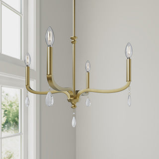 Viremont Four Light Chandelier in Vintage Brass