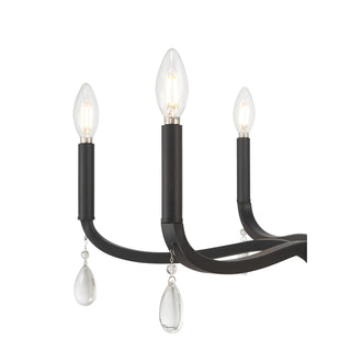 Viremont Six Light Chandelier in Matte Black