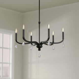 Viremont Six Light Chandelier in Matte Black