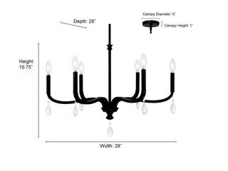 Viremont Six Light Chandelier in Matte Black