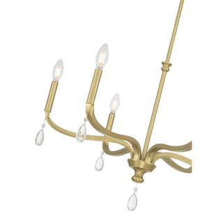 Viremont Six Light Chandelier in Vintage Brass