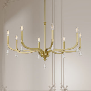 Viremont Eight Light Chandelier in Vintage Brass