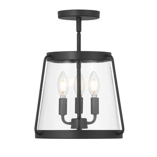 Adabella Three Light Semi-Flush Mount in Matte Black