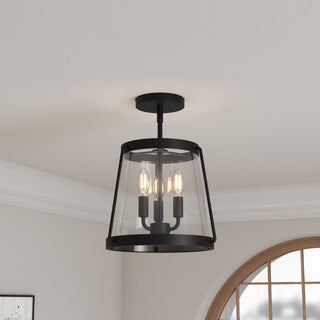 Adabella Three Light Semi-Flush Mount in Matte Black