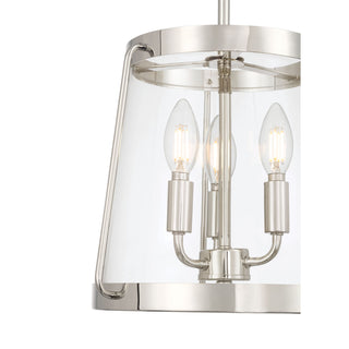 Adabella Three Light Semi-Flush Mount in Polished Nickel