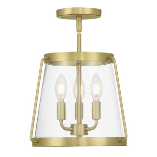 Adabella Three Light Semi-Flush Mount in Vintage Brass