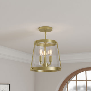 Adabella Three Light Semi-Flush Mount in Vintage Brass