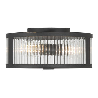 Ardezia Three Light Flush Mount in Matte Black