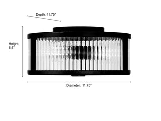 Ardezia Three Light Flush Mount in Matte Black