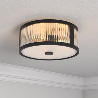 Ardezia Three Light Flush Mount in Matte Black