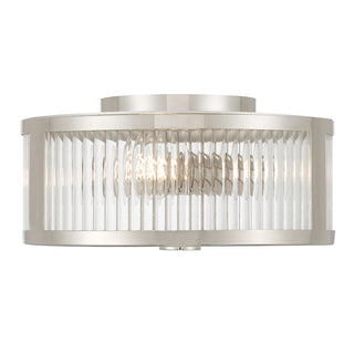 Ardezia Three Light Flush Mount in Polished Nickel