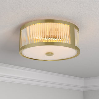 Ardezia Three Light Flush Mount in Vintage Brass