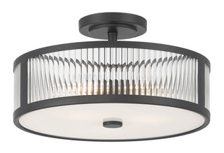 Ardezia Three Light Semi-Flush Mount in Matte Black