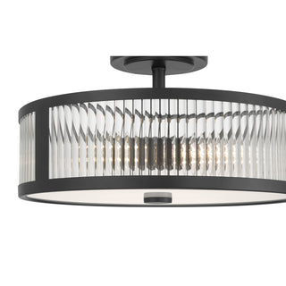 Ardezia Three Light Semi-Flush Mount in Matte Black