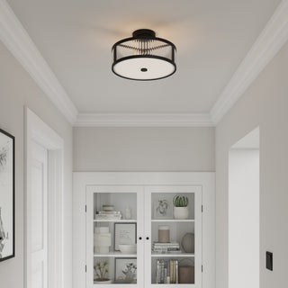 Ardezia Three Light Semi-Flush Mount in Matte Black