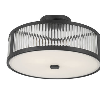 Ardezia Three Light Semi-Flush Mount in Matte Black
