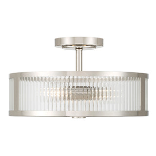 Ardezia Three Light Semi-Flush Mount in Polished Nickel