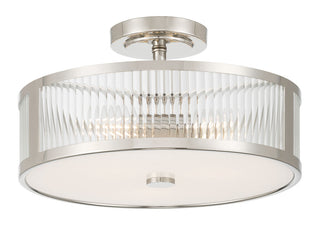 Ardezia Three Light Semi-Flush Mount in Polished Nickel