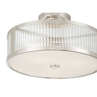 Ardezia Three Light Semi-Flush Mount in Polished Nickel