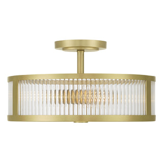 Ardezia Three Light Semi-Flush Mount in Vintage Brass