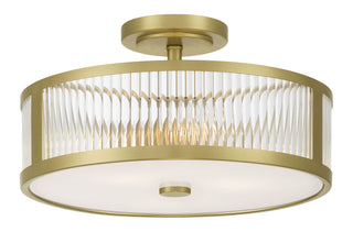 Ardezia Three Light Semi-Flush Mount in Vintage Brass