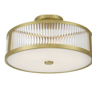 Ardezia Three Light Semi-Flush Mount in Vintage Brass