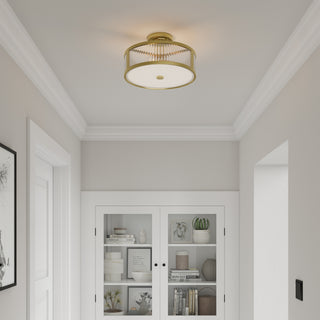 Ardezia Three Light Semi-Flush Mount in Vintage Brass