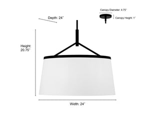 Montrine Six Light Pendant in Matte Black