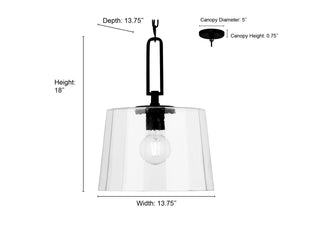 Diamara One Light Pendant in Matte Black