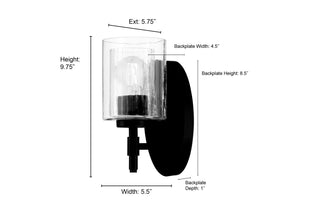 Solventa One Light Wall Sconce in Matte Black