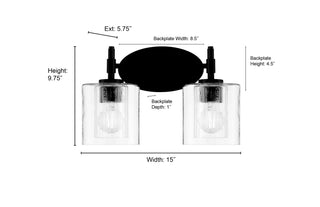 Solventa Two Light Vanity in Matte Black