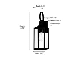 Halston One Light Lantern in Powder Coated Black