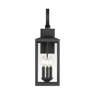 Halston Three Light Lantern in Powder Coated Black