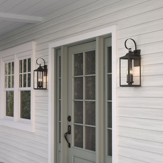 Halston Three Light Lantern in Powder Coated Black