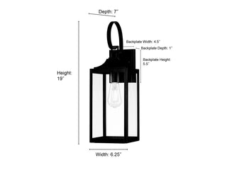 Halston One Light Lantern in Powder Coated Black