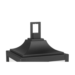 Halston Three Light Post Lantern in Powder Coated Black