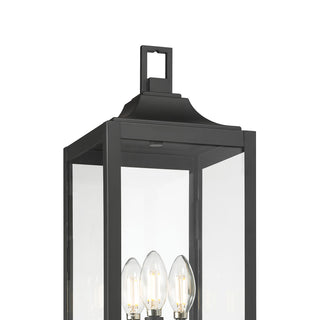 Halston Three Light Post Lantern in Powder Coated Black