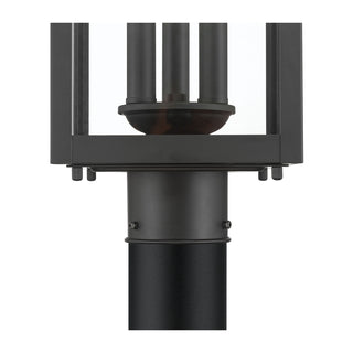 Halston Three Light Post Lantern in Powder Coated Black