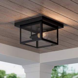 Evanton One Light Flush Mount in Powder Coated Black