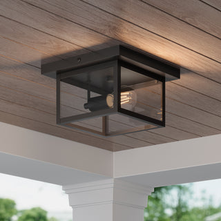 Evanton One Light Flush Mount in Powder Coated Bronze