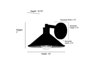 Vectra One Light Wall Sconce in Powder Coated Black