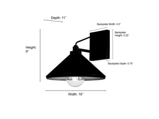 Vectra One Light Wall Sconce in Powder Coated Black