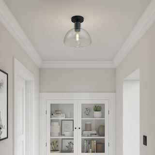 Knightsdale One Light Semi-Flush Mount in Matte Black