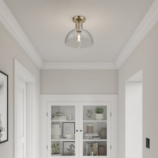 Knightsdale One Light Semi-Flush Mount in Modern Gold