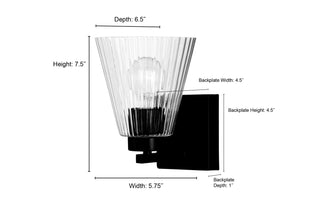 Riville One Light Wall Sconce in Matte Black