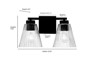 Riville Two Light Vanity in Matte Black